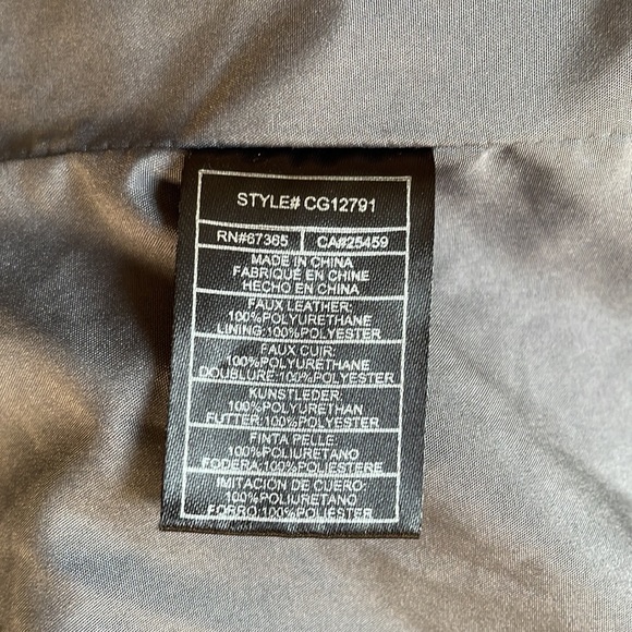 Cupcakes and Cashmere Gray Faux Leather Moto Jacket Size Large EUC - Picture 9 of 10